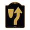 Signmission Designer Series-Beware Of Curb Graphic Black & Gold Heavy-Gauge Aluminum, 24" x 18", BG-1824-9993 A-DES-BG-1824-9993 - alternate 1